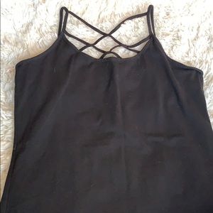 Black Criss Cross Tank Top